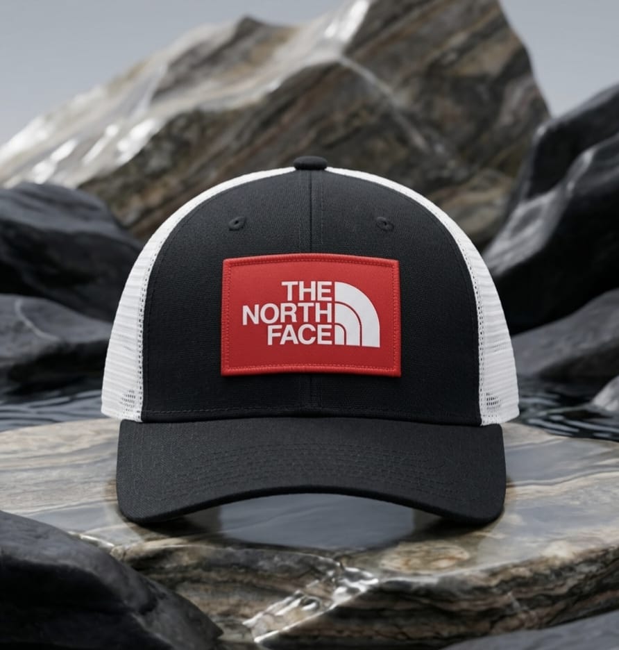 Northface Premium Black & White Cap – Outdoor Style