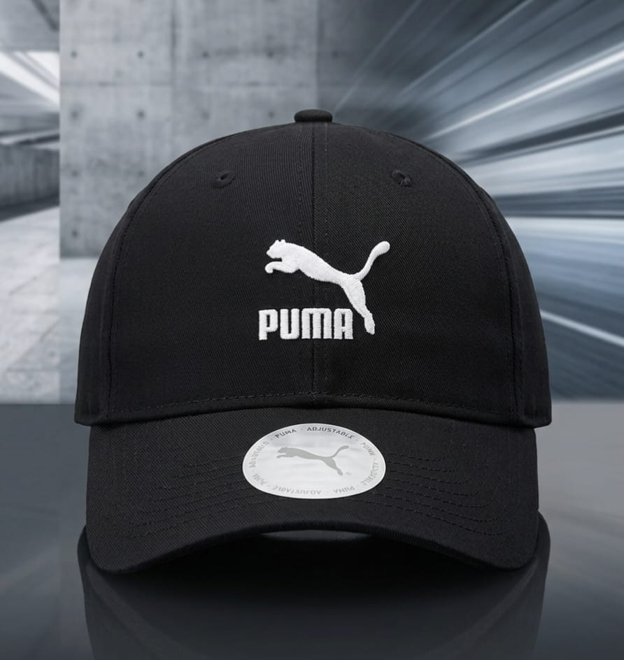 PUMA Black Cap for Men – Adjustable Sports & Casual Baseball Hat