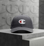 CHAMPION Grey Premium Baseball Cap for Men | Adjustable Fit