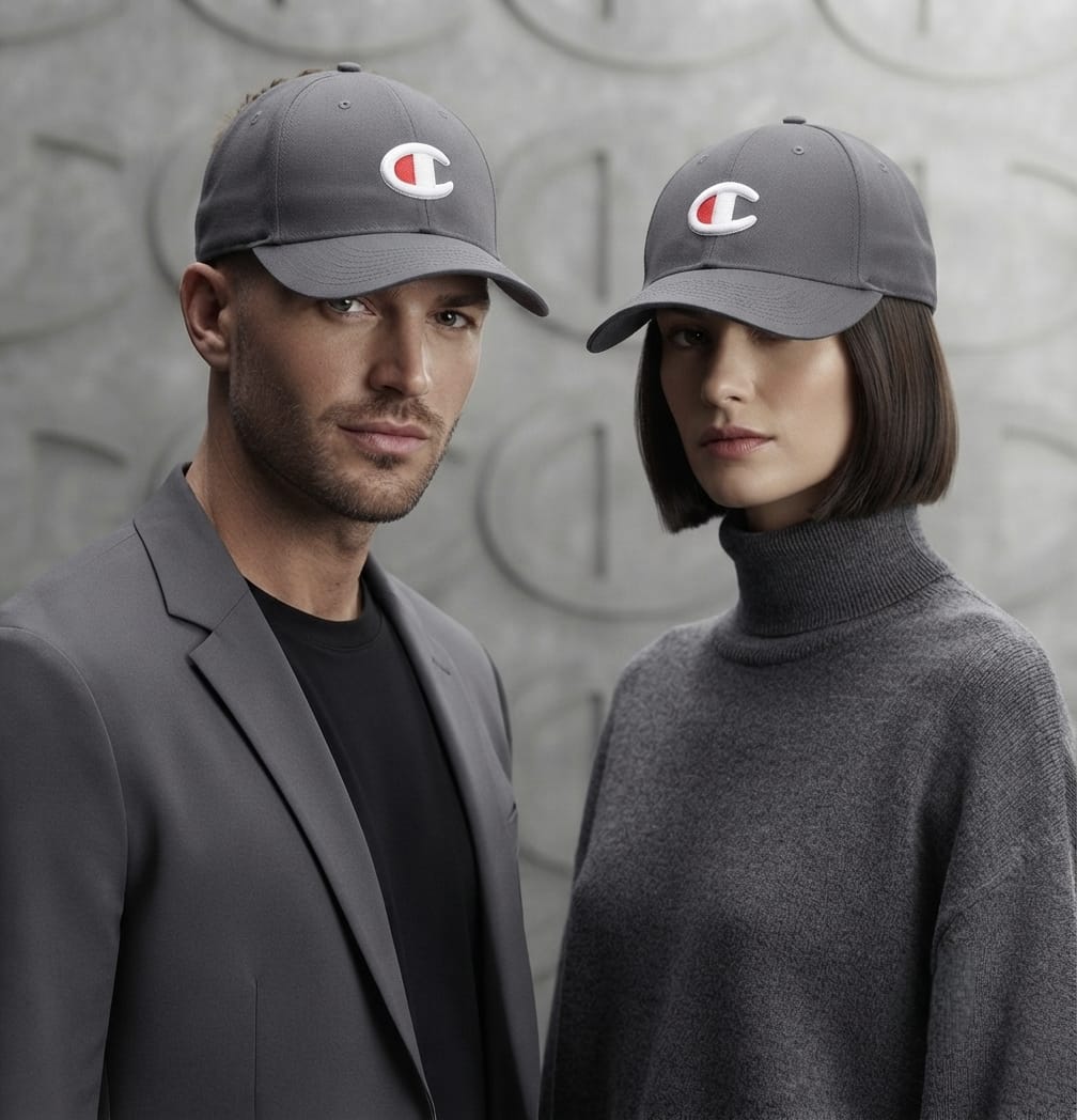 CHAMPION Grey Premium Baseball Cap for Men | Adjustable Fit