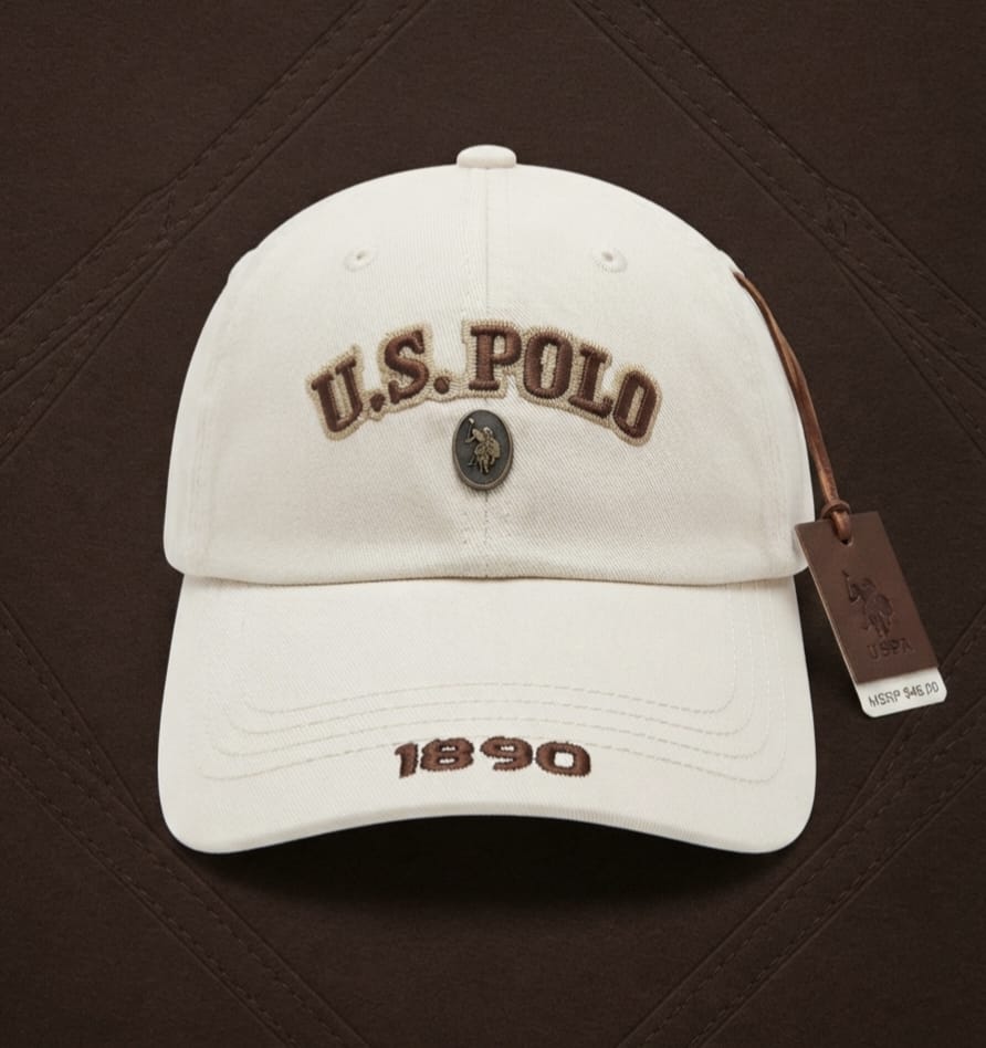 U.S. Polo White Premium Baseball Cap for Men | Adjustable Fit