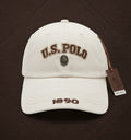 U.S. Polo White Premium Baseball Cap for Men | Adjustable Fit