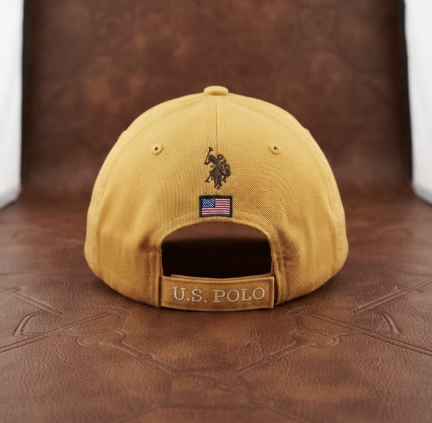 US POLO Mustard Yellow Premium Cap for Men | Adjustable Baseball Hat