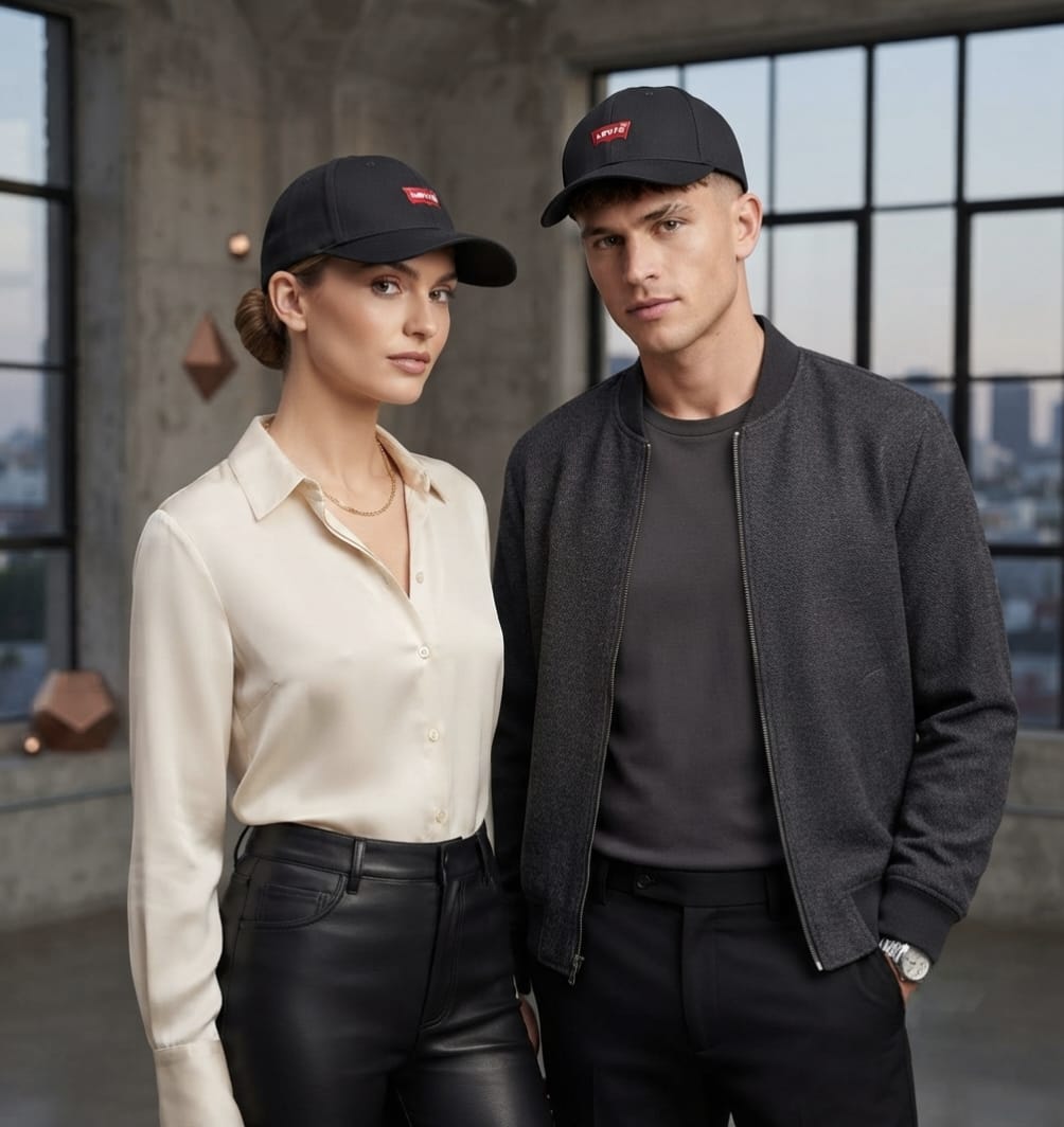 Levi’s Black Premium Cap for Men | Adjustable Baseball Hat