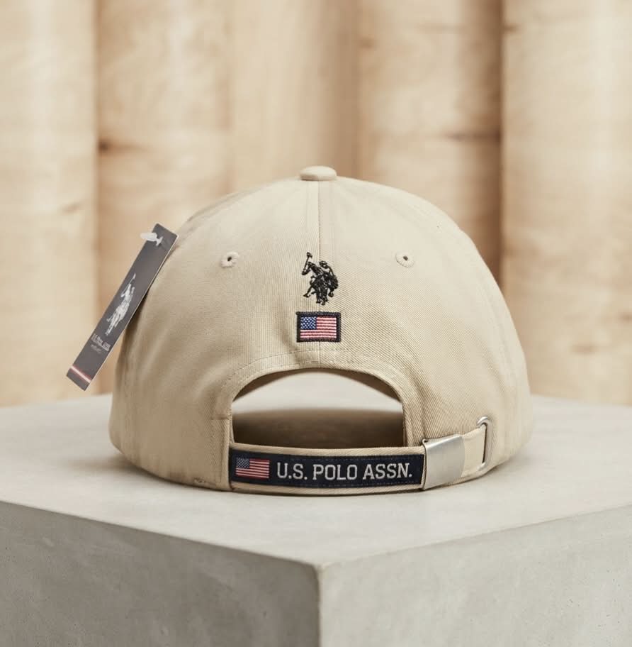 US POLO Men’s Beige Premium Cap | Adjustable Baseball Hat