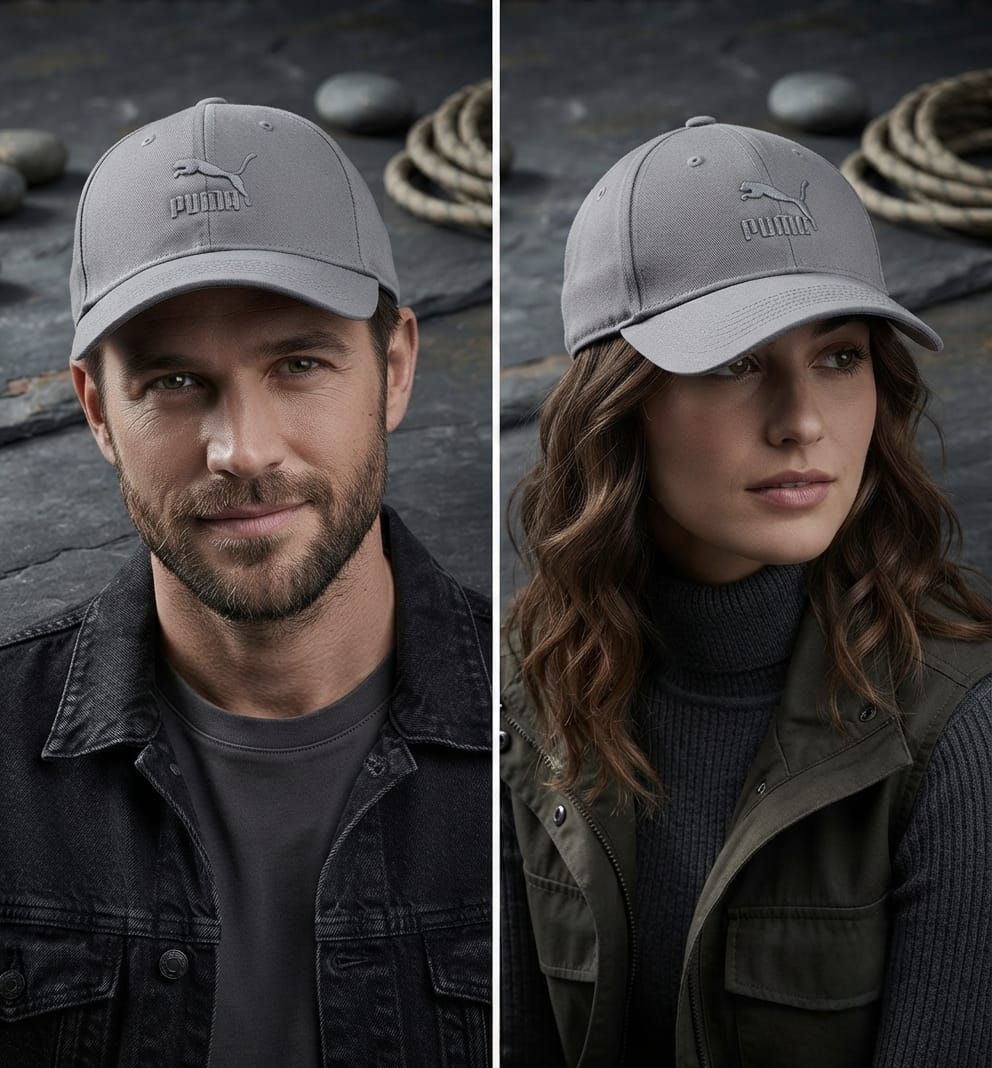 PUMA Grey Premium Cap for Men | Adjustable Baseball Hat