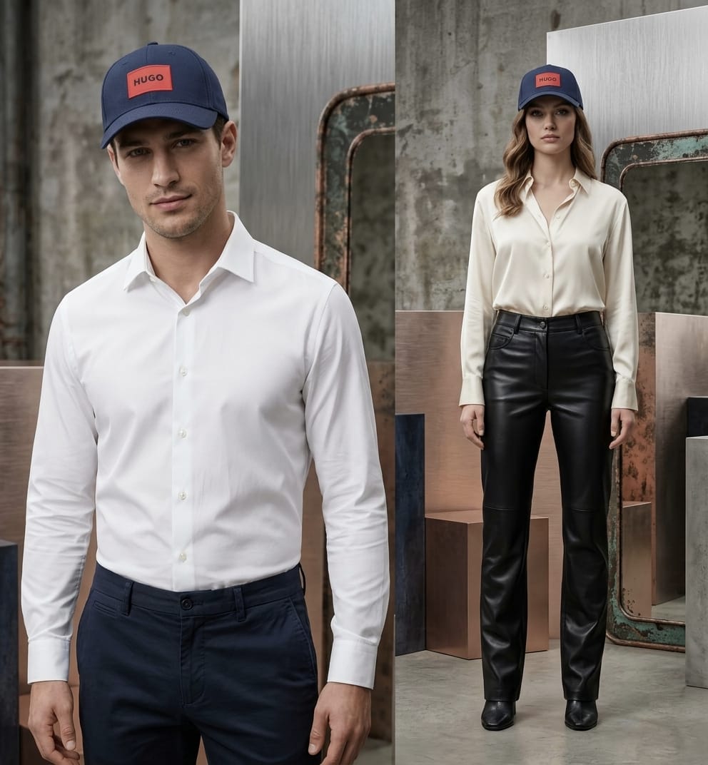 HUGO Navy Blue Premium Baseball Cap for Men | Adjustable Fit