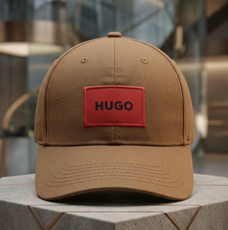 HUGO Tan Brown Premium Baseball Cap for Men | Adjustable Fit