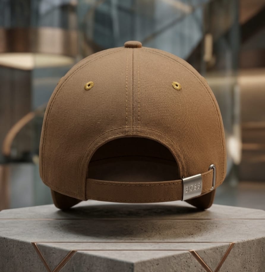 HUGO Tan Brown Premium Baseball Cap for Men | Adjustable Fit