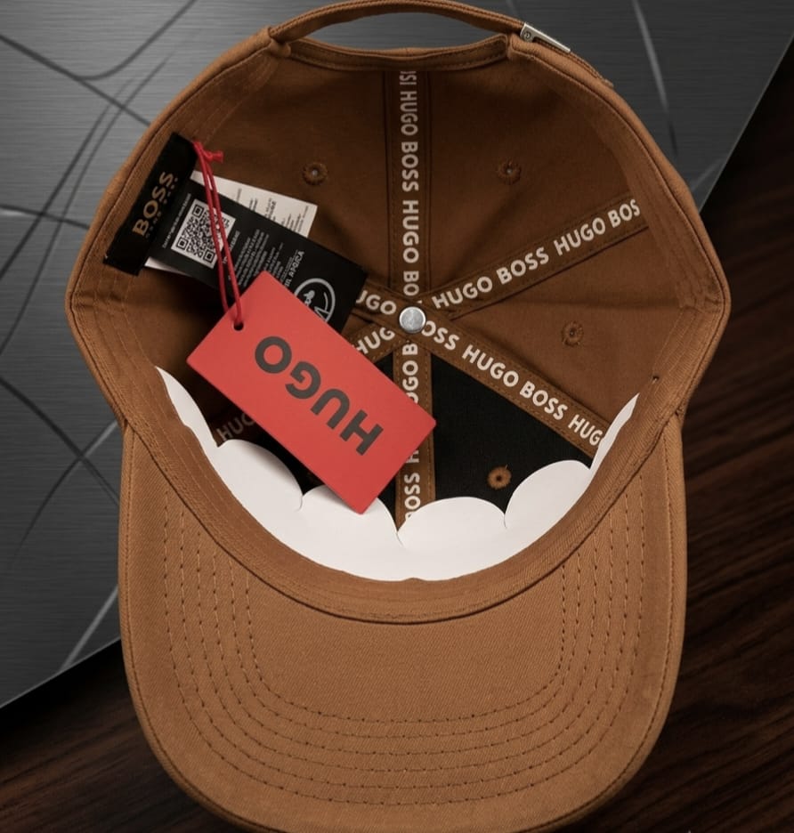 HUGO Tan Brown Premium Baseball Cap for Men | Adjustable Fit