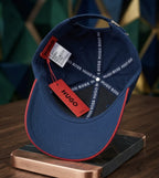 BOSS Outlined Embroidery Navy Blue Baseball Cap – Premium Cotton Unisex Hat