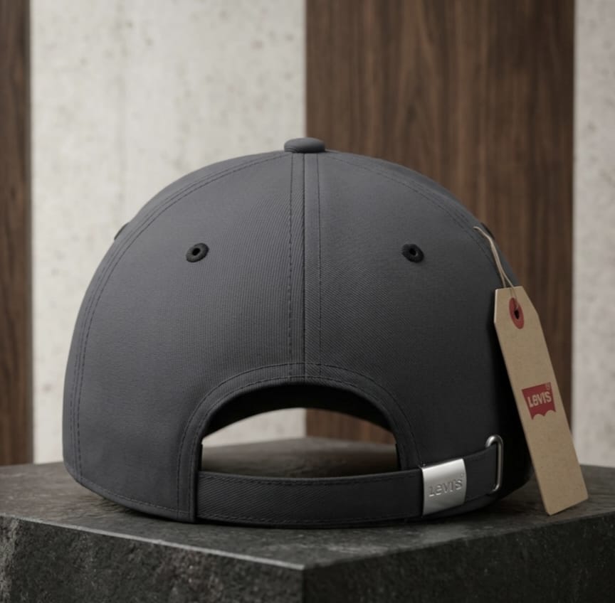 Levi's Red Logo Patch Charcoal Grey Baseball Cap – Premium Cotton Unisex Hat