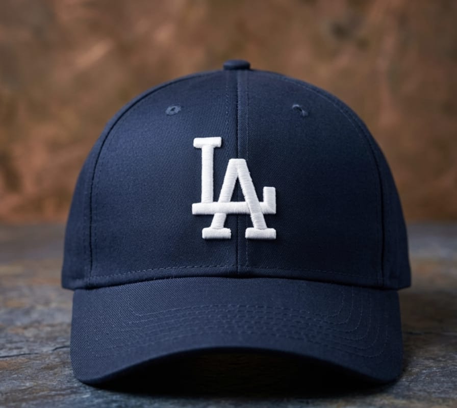LA Navy Blue Premium Baseball Cap for Men | Adjustable Fit