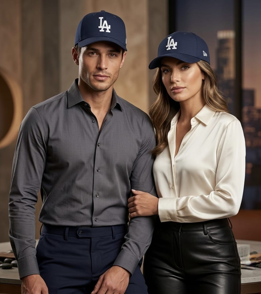 LA Navy Blue Premium Baseball Cap for Men | Adjustable Fit