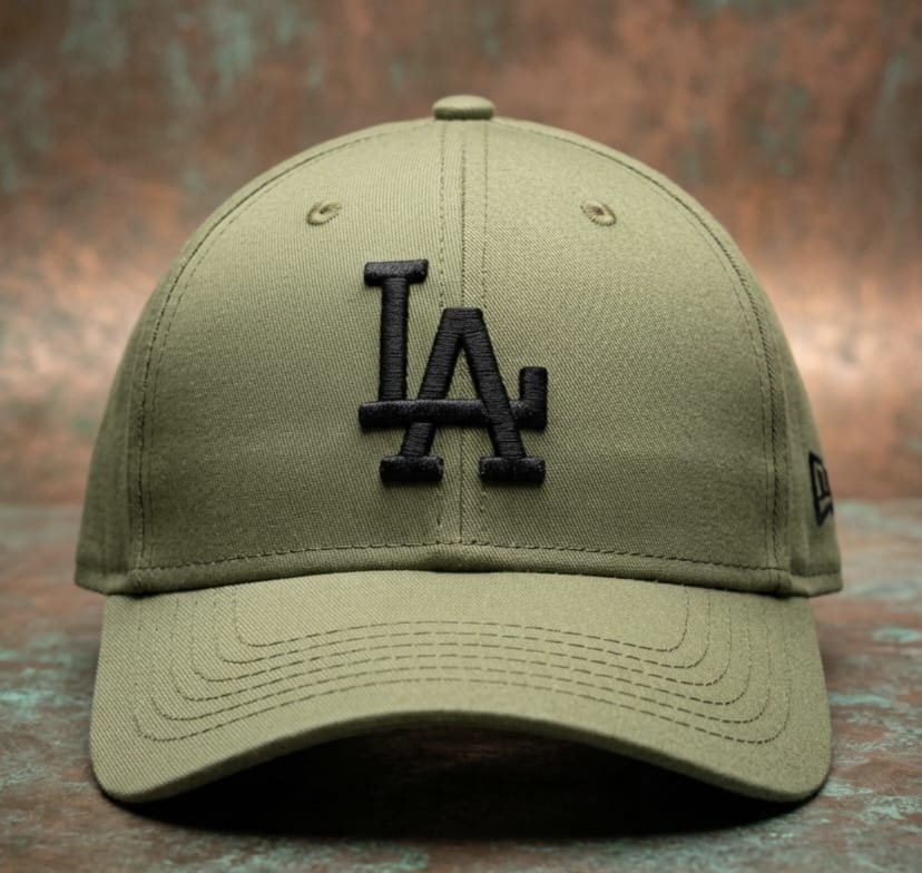 LA Olive Green Premium Cap for Men | Adjustable Baseball Hat