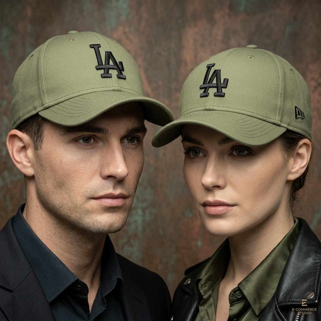 LA Olive Green Premium Cap for Men | Adjustable Baseball Hat