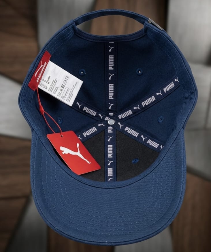PUMA Navy Blue Cap – Classic Red Logo Sports Baseball Hat