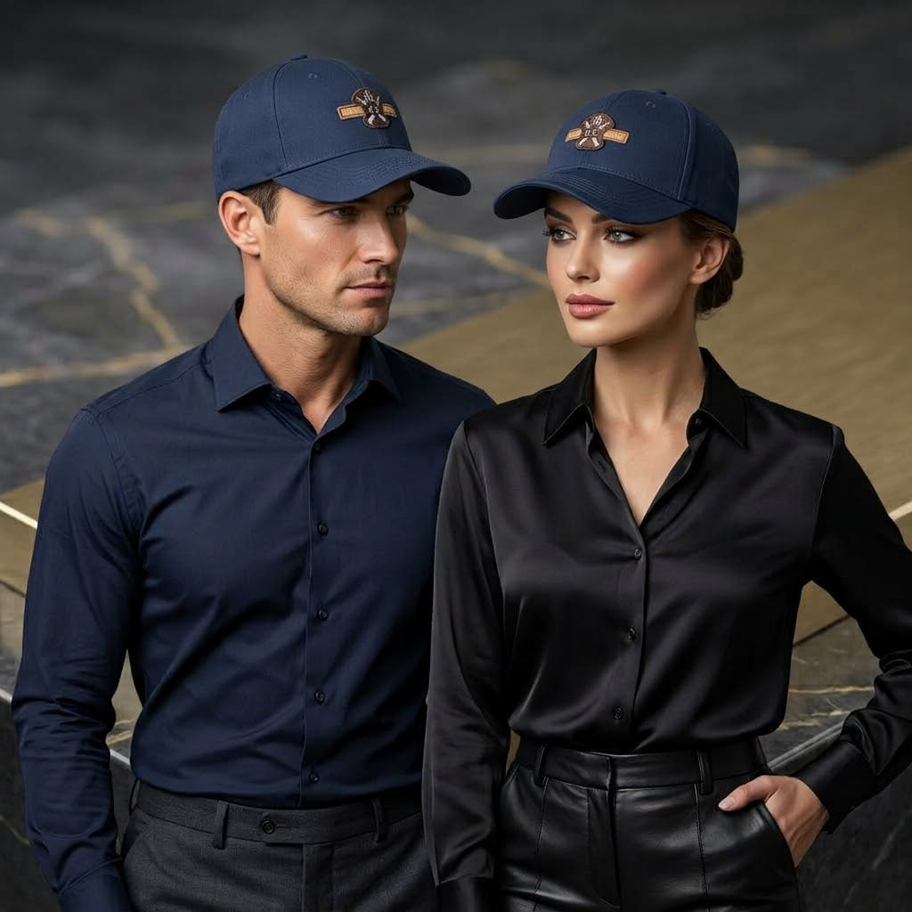 Navy Blue Premium Cap – Stylish Embroidered Logo Baseball Hat