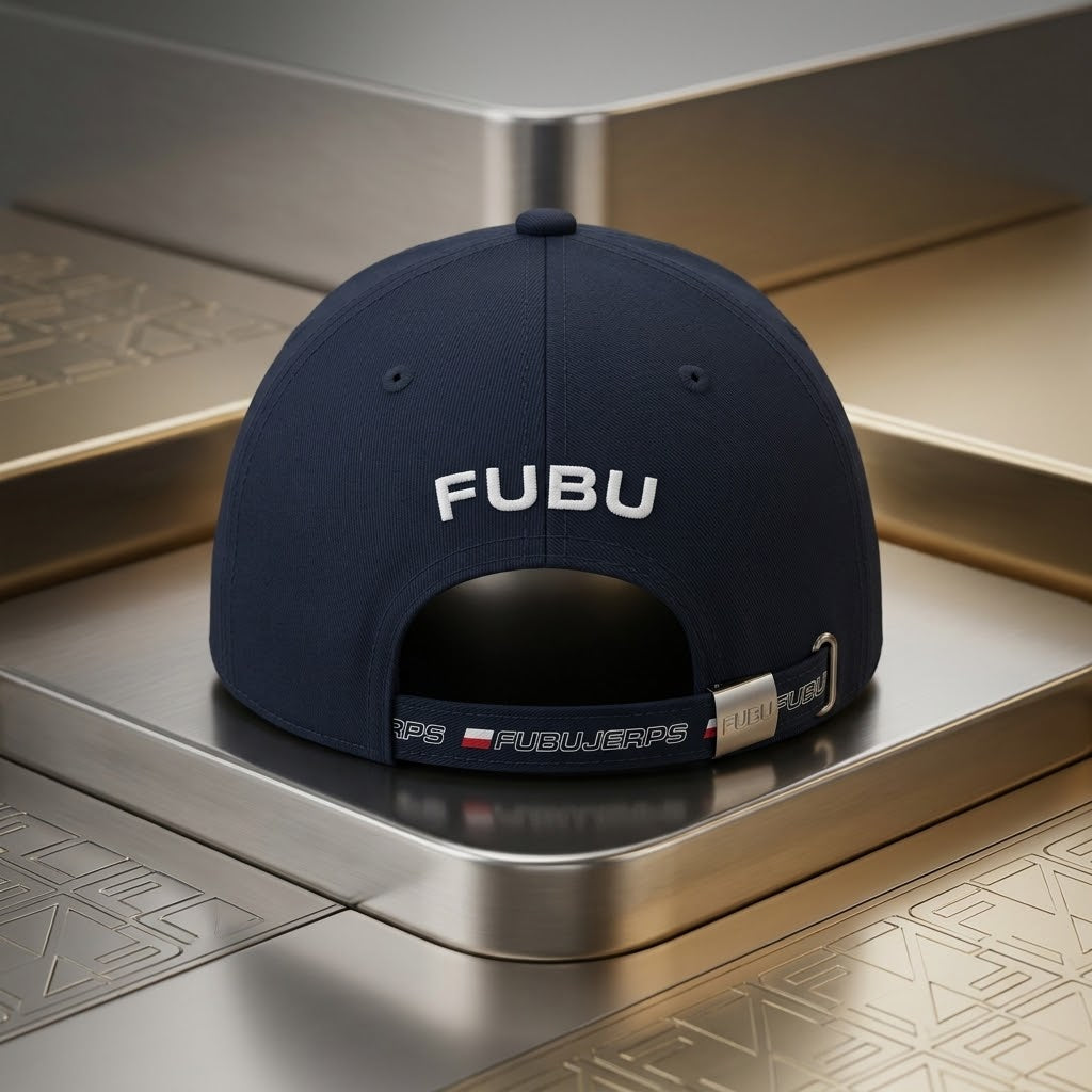 FUBU Black Baseball Cap – Premium Embroidered Logo Casual Hat