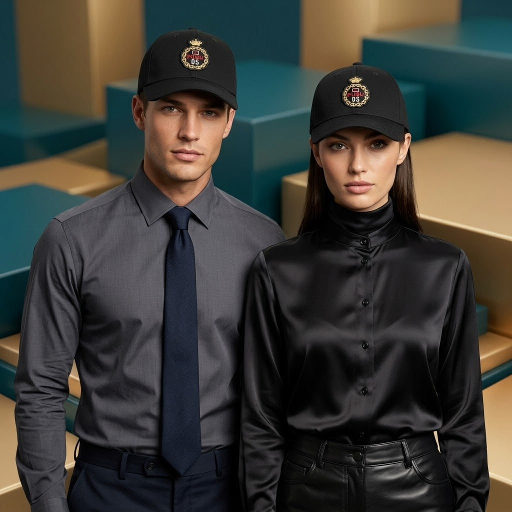 FUBU Black Baseball Cap – Premium Embroidered Logo Casual Hat