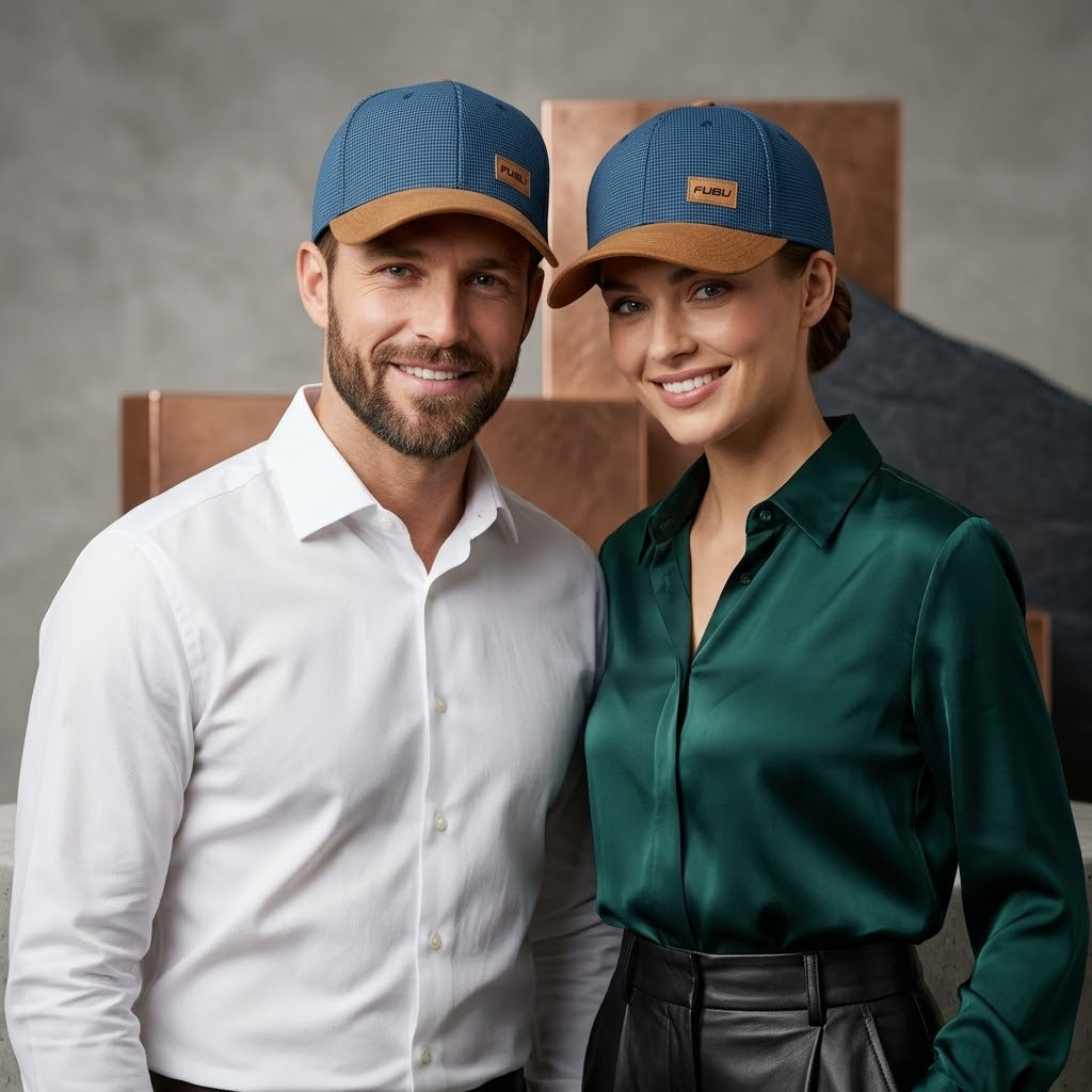 FUBU Blue Brown Baseball Cap – Stylish Logo Casual Hat