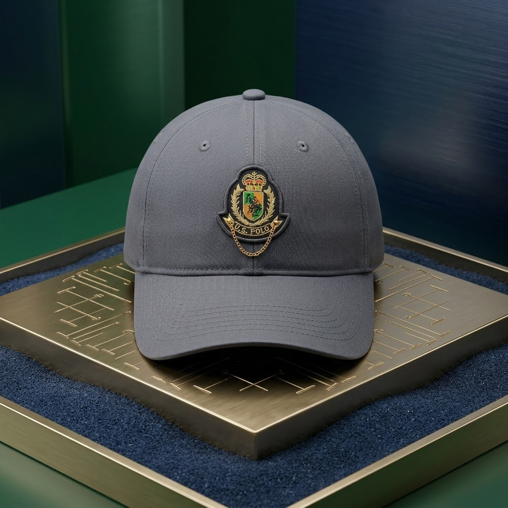 U.S. Polo Gray Cap – Premium Embroidered Logo Baseball Hat