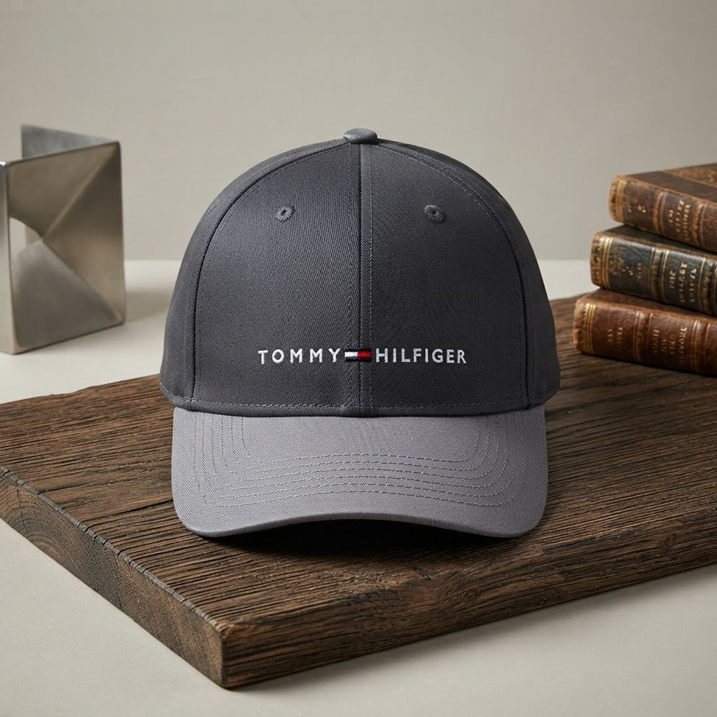 Tommy Hilfiger Embroidered Logo Baseball Cap – Premium Cotton Strapback Hat