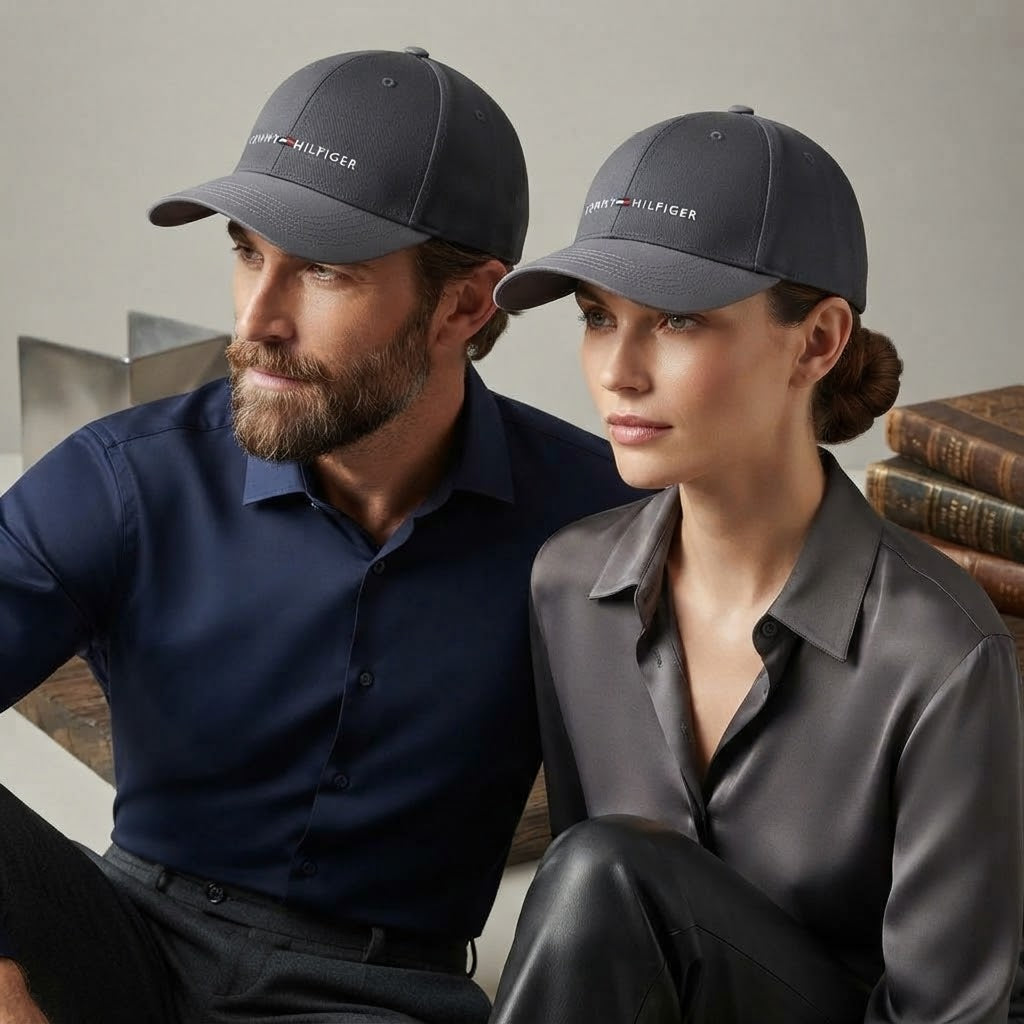 Tommy Hilfiger Embroidered Logo Baseball Cap – Premium Cotton Strapback Hat