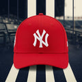 Red NY Cap – Classic White Embroidered Logo Premium Baseball Hat