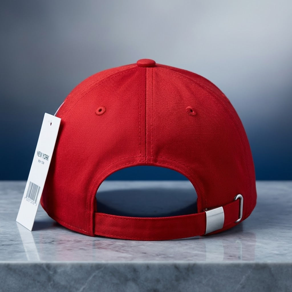 Red NY Cap – Classic White Embroidered Logo Premium Baseball Hat