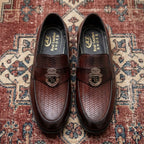 Imperial Hand-Woven Genuine Leather Loafers – Deep Mahogany