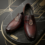 Imperial Hand-Woven Genuine Leather Loafers – Deep Mahogany