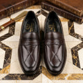 Imperial Quilted Leather Brogue-Accented Loafers – Rich Mocha