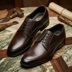 Imperial Pebble-Grain Genuine Leather Derbies – Deep Espresso