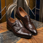 Genuine Leather Double Buckle Formal Shoes for Men