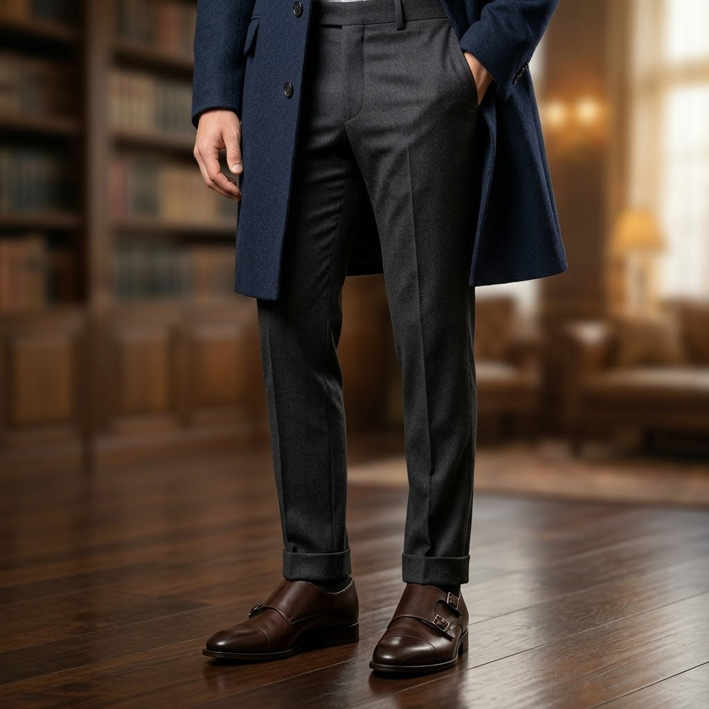 Genuine Leather Double Buckle Formal Shoes for Men