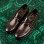 Men’s Real Leather Brown Horsebit Loafers – Formal Dress Shoes