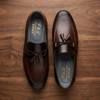 Men’s Real Leather Brown Tassel Loafers – Formal Dress Shoes