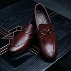 Men’s Real Leather Brown Horsebit Loafers – Brogue Formal Shoes