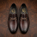 Genuine Leather Rose Gold Buckle Loafers for Men